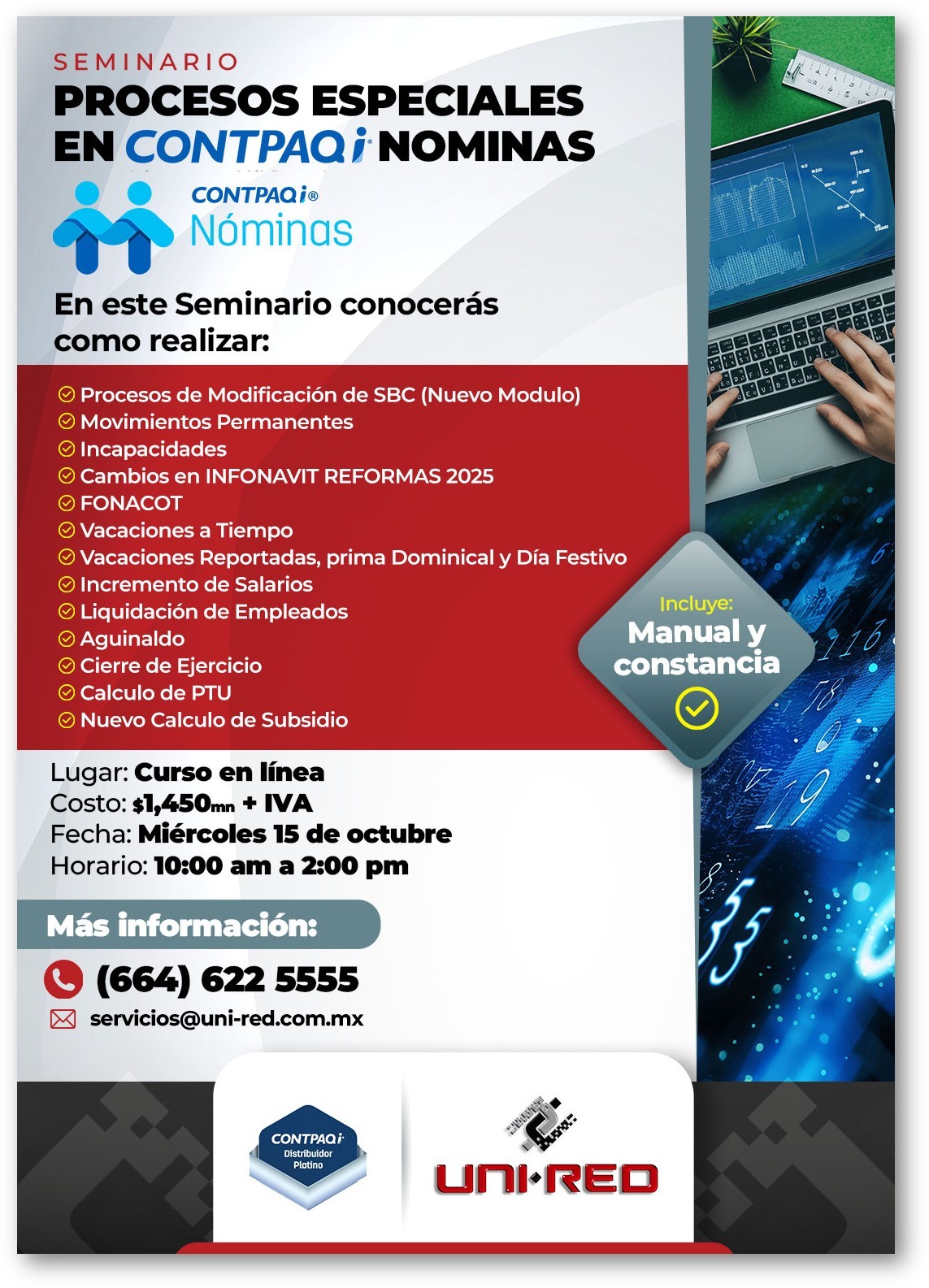 Seminario Procesos Especiales en CONTPAQi® Nominas